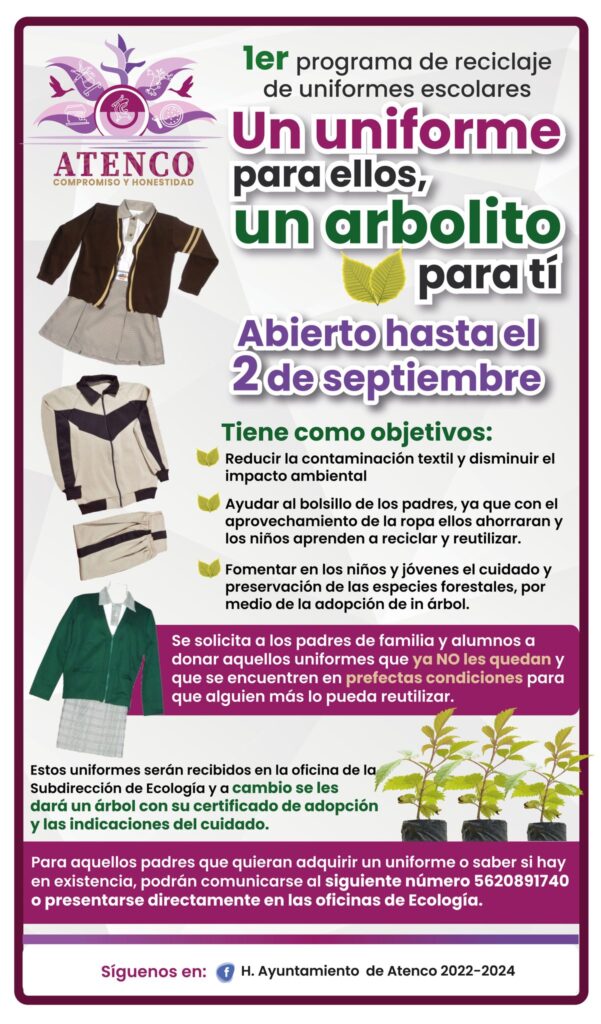 1er Programa De Reciclaje De Uniformes Escolares - H. Ayuntamiento Atenco